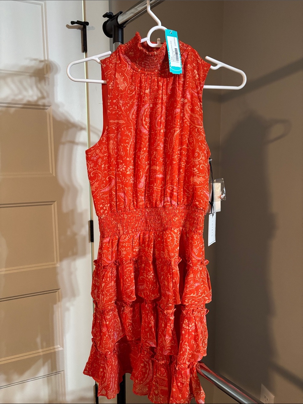 1. State Red Paisley Mini Dress